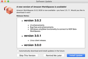 Amazon WorkSpaces update